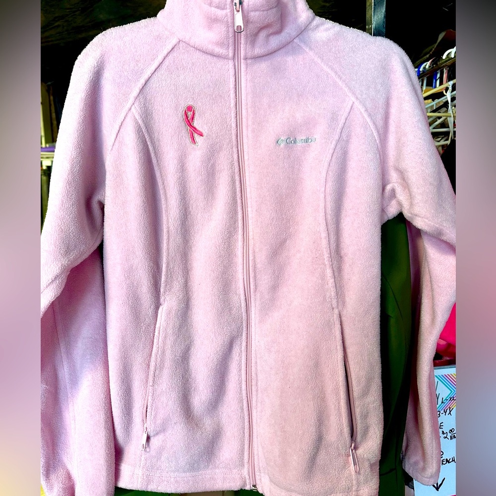Columbia Womens Size Medium Pink Breast Cancer Fleece Jacket